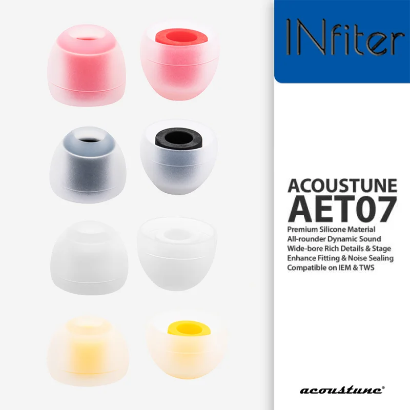 Насадки для наушников акустические AET07 силиконовые вкладыши наушников-вкладышей
