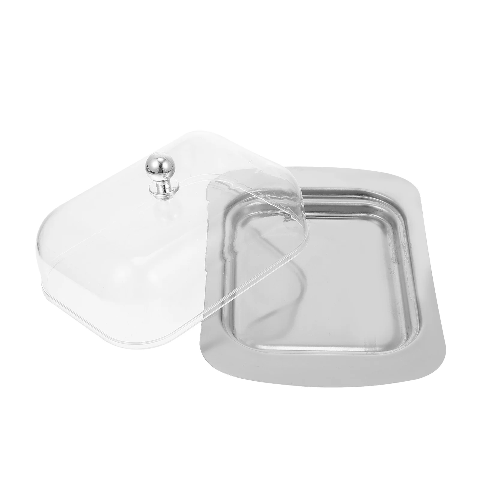 

Butter Plate Dish Boxtray Serving Cheese Keeper Cover Container Lid Dessert Storage Stainlessholder Cases Lidded Cake Covered