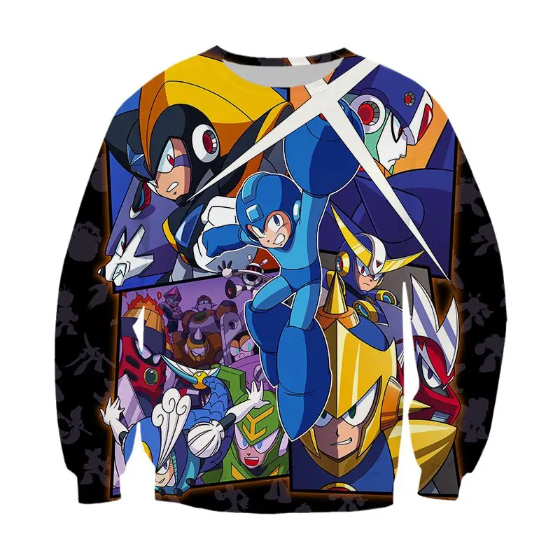 

mega man sweatshirt 3d print streetwear men women oversize pullovers fashion harajuku tracksuit anime clothing punk clothes