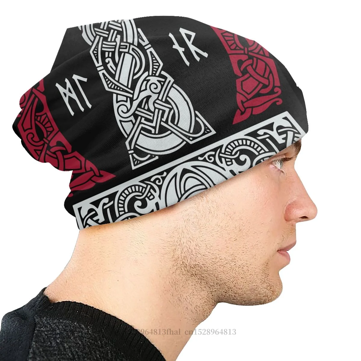 Мужская модная тонкая шапка с изображением викингов |