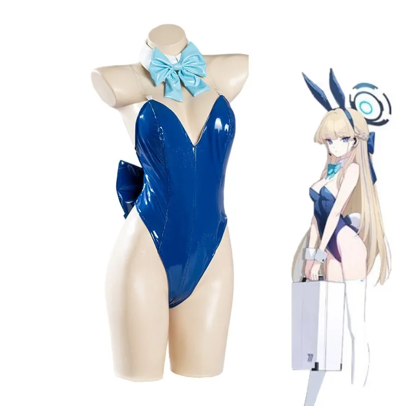Синий архив косплей костюм Асума Токи парик комбинезон с кроликом для девочек
