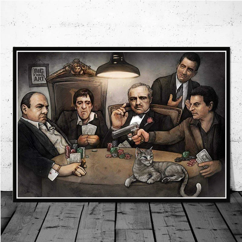 

Godfather Scarface Sopranos Movie posters and prints vintage decor Picture Canvas Painting aesthetic room decor Affiche