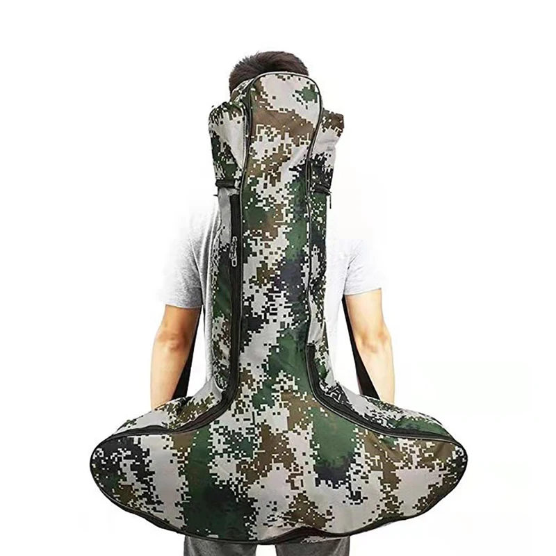 Hunting Camouflage Crossbow Storage Bag T-shape Bow Carry Case Belt Pouch Shoulder Backpack for Hunting Shooting Accessory