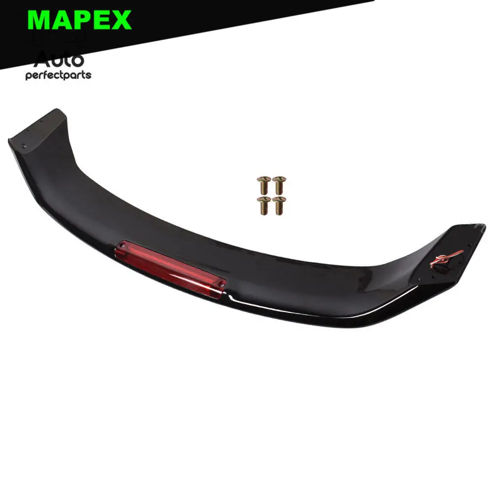 Глянцевое черное крыло спойлера багажника со светодиодной подсветкой для Honda Civic