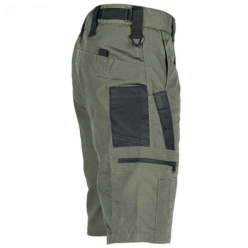 

Mens Cargo Shorts Summer Tactical Cropped Trousers Military Outdoor Waterproof Multi-pocket Bermudas Pants Camo Ripstop Hiking