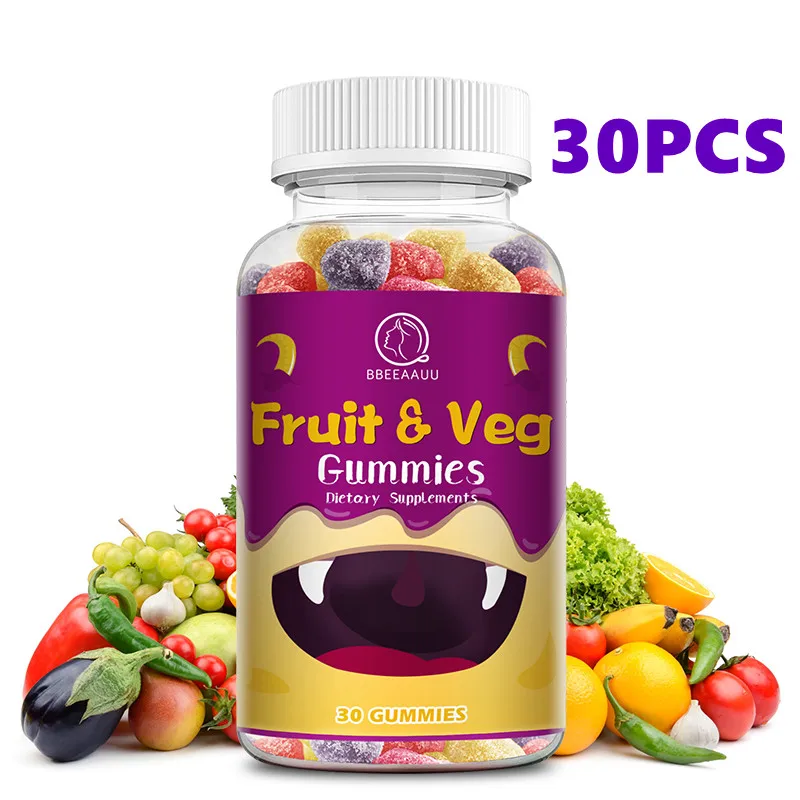 

Bbeeaauu 30PCS Compound Fruit&Vegetable Gummies Cleans the Intestines Help Digestion Gastrointestinal Nursing Slimming Prosducts