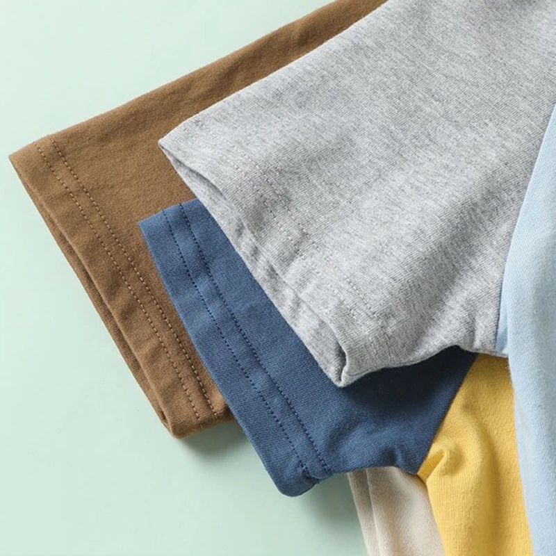 Детская Летняя Футболка В Корейском Стиле Хлопковая Дышащая С Короткими