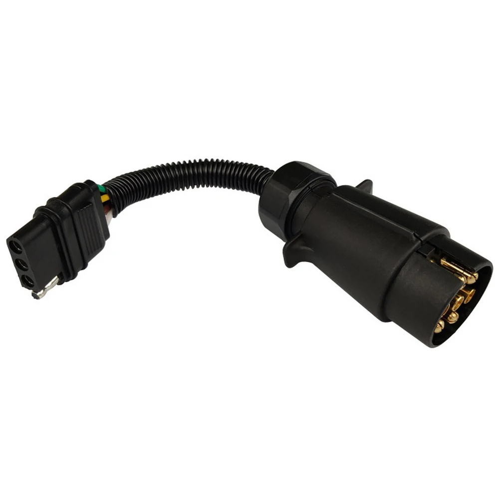 

Wholesale Trailer Conversion Plug Socket 7-pin European Round Plug to 4-pin American Flat Socket Trailer Accessories 2023
