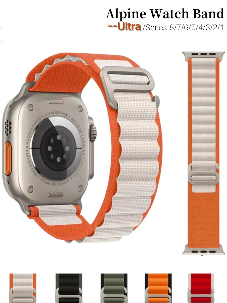 Фото Ремешки с альпийской петлей для Apple Watch Ultra 2, ремешок 49 мм, 44 мм, 40 мм, 41 мм, 45 мм, 42 мм, 46 мм, браслет correa iWatch series 7 6 3 se 8 9 10 №2