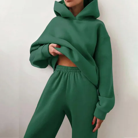 Womens hoodie tracksuit set shop
