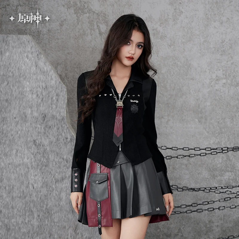 Официальная подлинная плиссированная юбка MiHoYo Genshin Impact Wriothesley рубашка костюмы