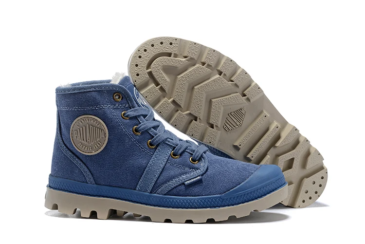

PALLADIUM Pampa Plush Warm wool Shoes Cowboy Winter Flats Men Military Army Tactical Ankle Boots Zapatos de hombre Size Eur40-45