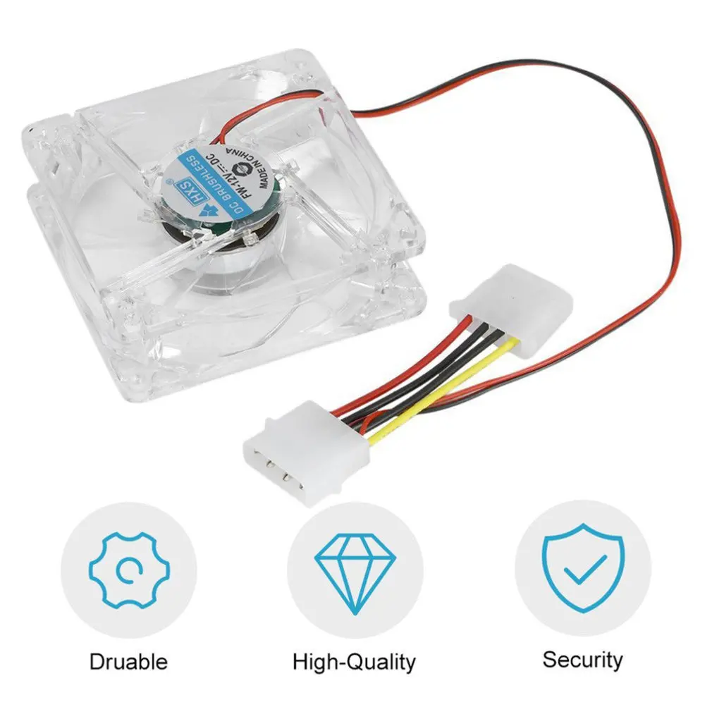 

80mm Computer CPU Fan Cooler LED Computer PC Case Cooling Fan Ultra Silent Heatsink rgb light Fan,12v 4P Easy Installed Fan