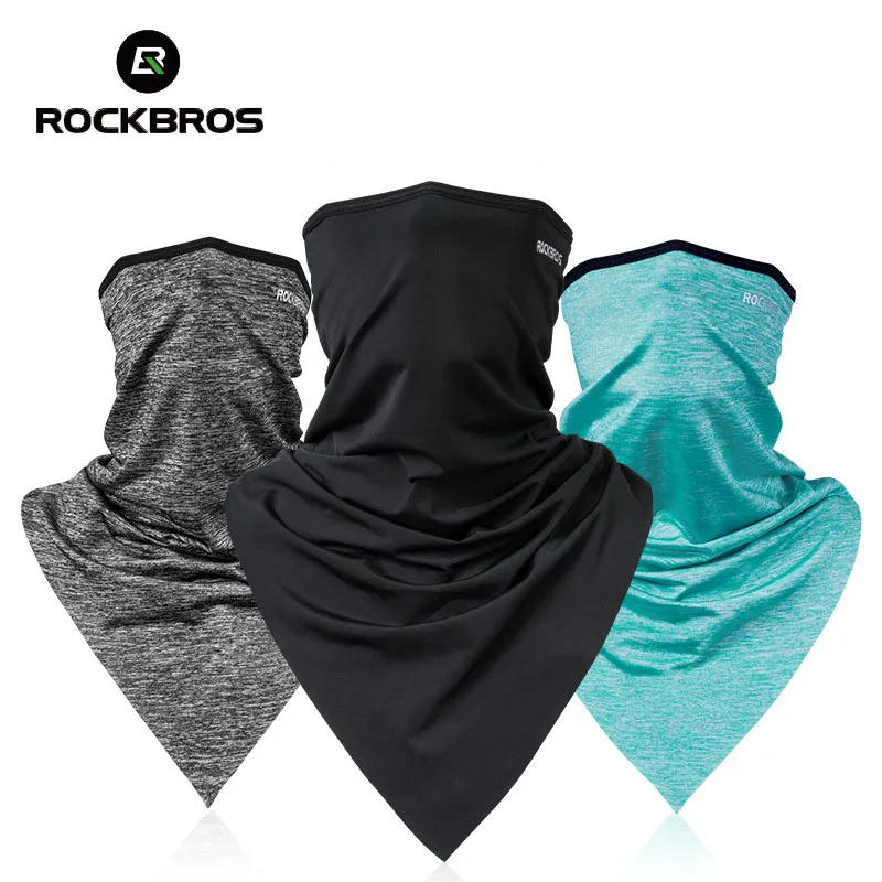 

ROCKBROS Triangle Half Face Mask Summer Ice Silk Cool Breathable Face Shield Anti-UV Men Women Motorcycle Bike Cycling Headwear