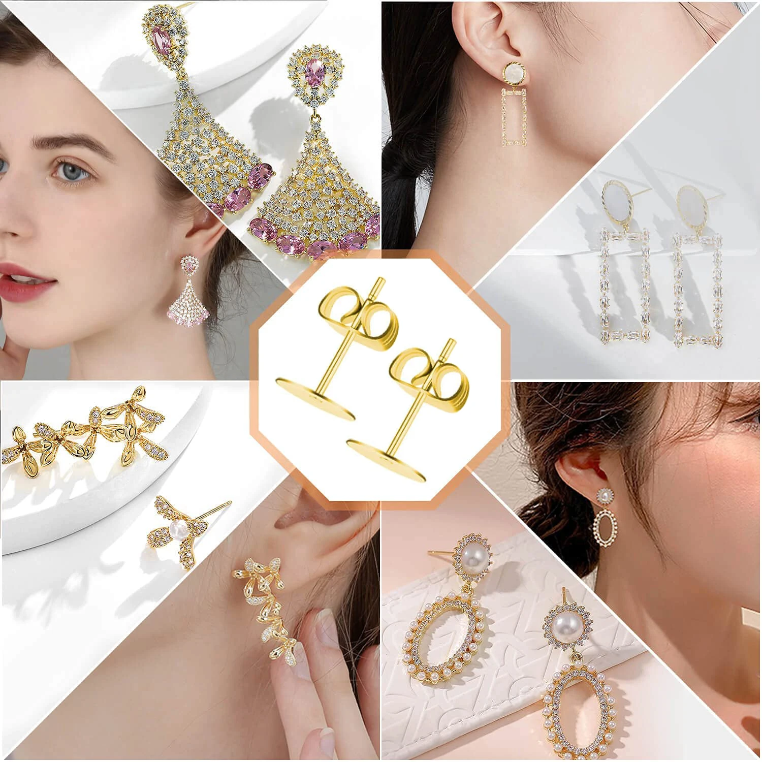 20-100pcs Stainless Steel 3-6mm High Quality Multicolor Polished Round Ball/Plug Stud Earrings Safe Anti-Allergy Studs - купить по