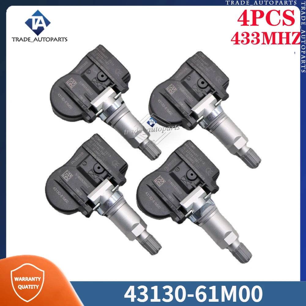 Для 2014-2020 Suzuki Alto Culture Jimny SX4 S-Cross 4 шт. система контроля давления в шинах датчик TPMS 433 МГц 43130-61M00 4313961M00