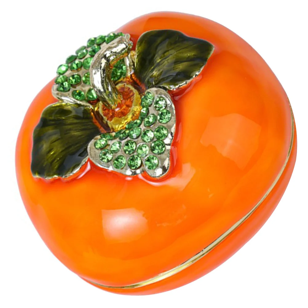 

Box Trinket Hinged Fruit Jewelry Enameled Case Boyfriend Gifts Birthdayboxes Storage Metal Ring Organizer Figurine Earring