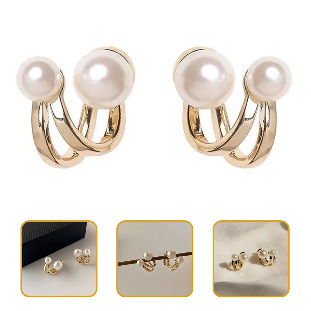 

Earringswomen Pearl Clipear Cuff Girls Earring Jewelry Cuffsfake Wrap Teen Large Non