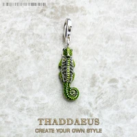 pirate green lizard chameleon charmbrand new fine jewelry europe real 925 sterling silver accessories gift for women men