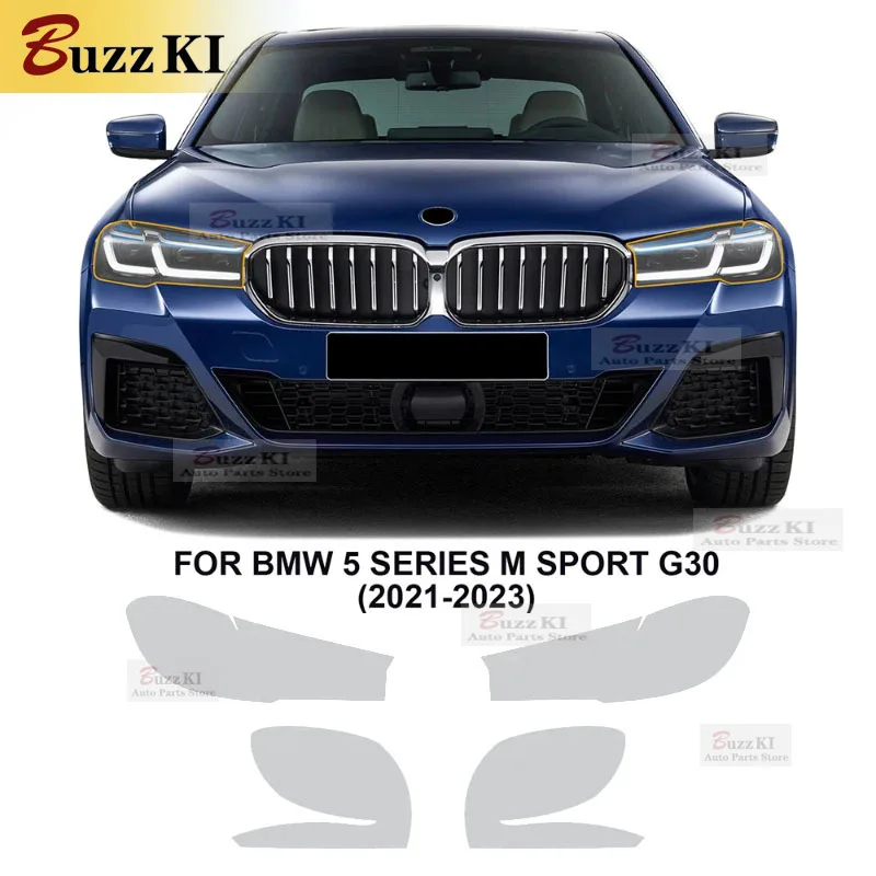 

Для BMW 5 серии G30 M Sport 2021 2022 2023, защитная пленка из ТПУ для передних фар и заднего вида, предварительно вырезанная автомобильная прозрачная наклейка