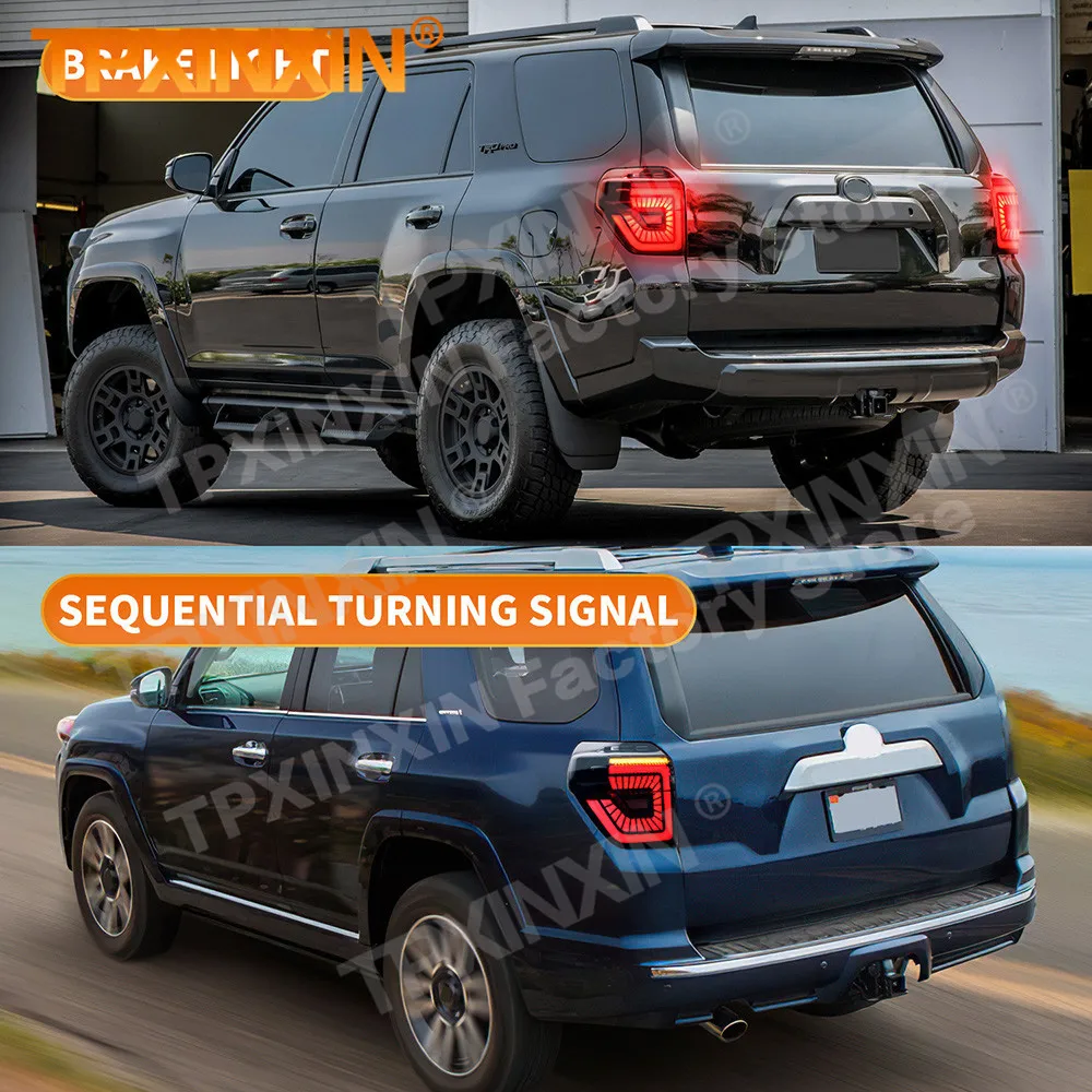 Фото Автомобильный задний фонарь для Toyota 4 Runner 2014 2015 2016 2017 2018-2021, задний фонарь, светодиодный сигнальная часть, сквозная модификация, задний фонарь №3