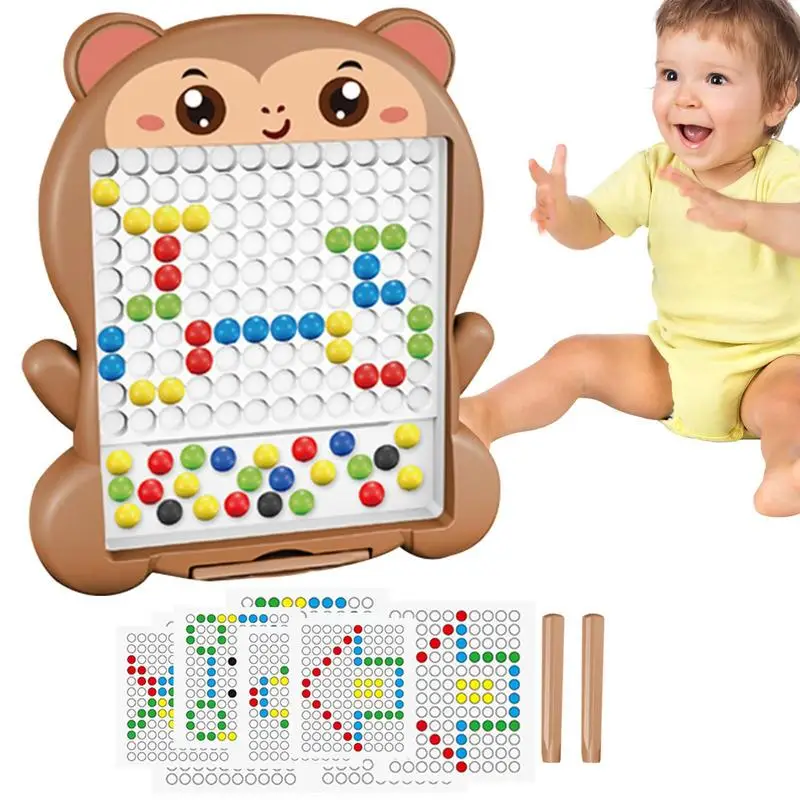

Montessori Magnetic Dots Board Magnetic Colorful Dot Board With Magnetic Pen Magnetic Dot Art Montessori Educational Toys