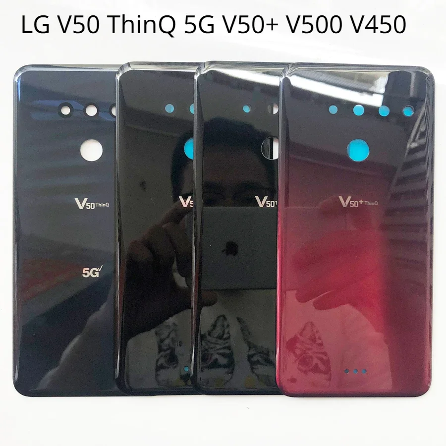 Стеклянная Крышка батарейного отсека для LG V50 ThinQ 5G + V500 V450 задняя крышка запасные