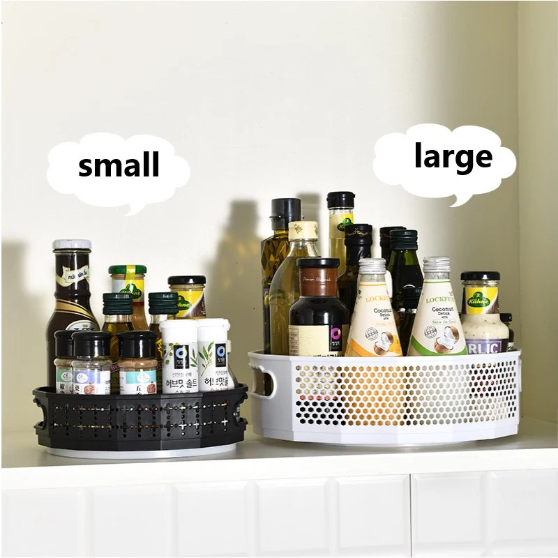 

Multifunctional Seasoning Storage Box Hollow Out Drainage Rotating Shelf Non-slip Desktop Storage Rack For Storing Seasoning