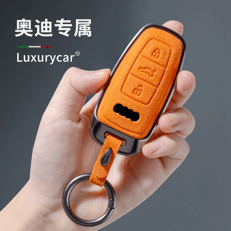 

Car Alcanta Key Case Holder Bag For Audi A5 A6 A7 A8 Quattro Q3 Q5 C8 Q8 8S 8W Q7 B9 4M S5 S4 S7 D5 TT TTS TFSI E-Tron Chains