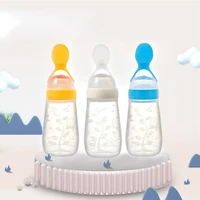 baby spoon bottle feeder silicone rice paste feeding food supplement tool for toddler newborn children medicine cutlery utensils