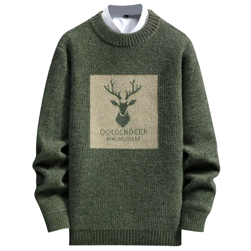 2022 spring vintage sweaters oversized mens knitted sweater men deer print pullover hip hop harajuku white sweater men free global shipping