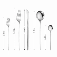 tableware set silver travel cutlery set mirrormatte spoons knives forks set stainless steel flatware set western dinnerware set