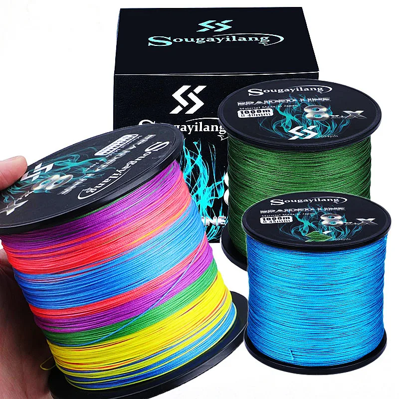 Sougayilang 8-жильная плетеная полиэтиленовая рыболовная леска 300 м 500 1000 прочная