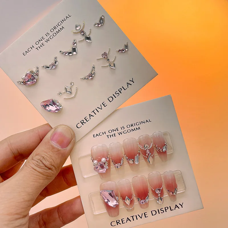 

1Box Bowknot Butterfly Crystal Nail Rhinestones Nails Accessories Shining Rose DIY Nails Heart Nail Decoration