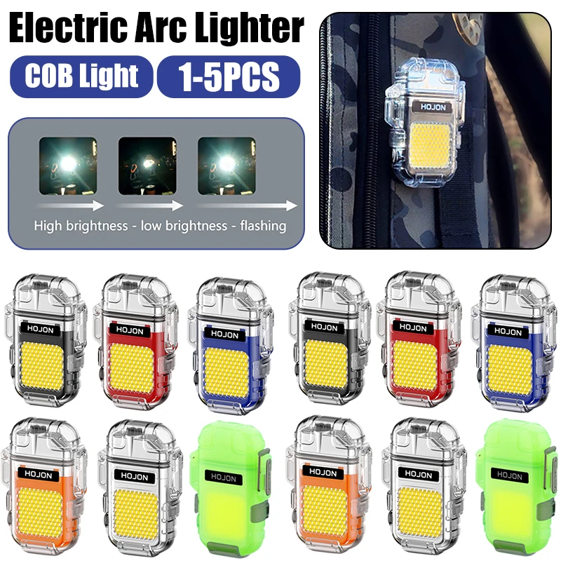 

USB COB Light Double Electric Arc Multifunctional Mini Lighters Lamp Type-C Charging 3 Lighitng Modes Outdoor Lighitng Equipment