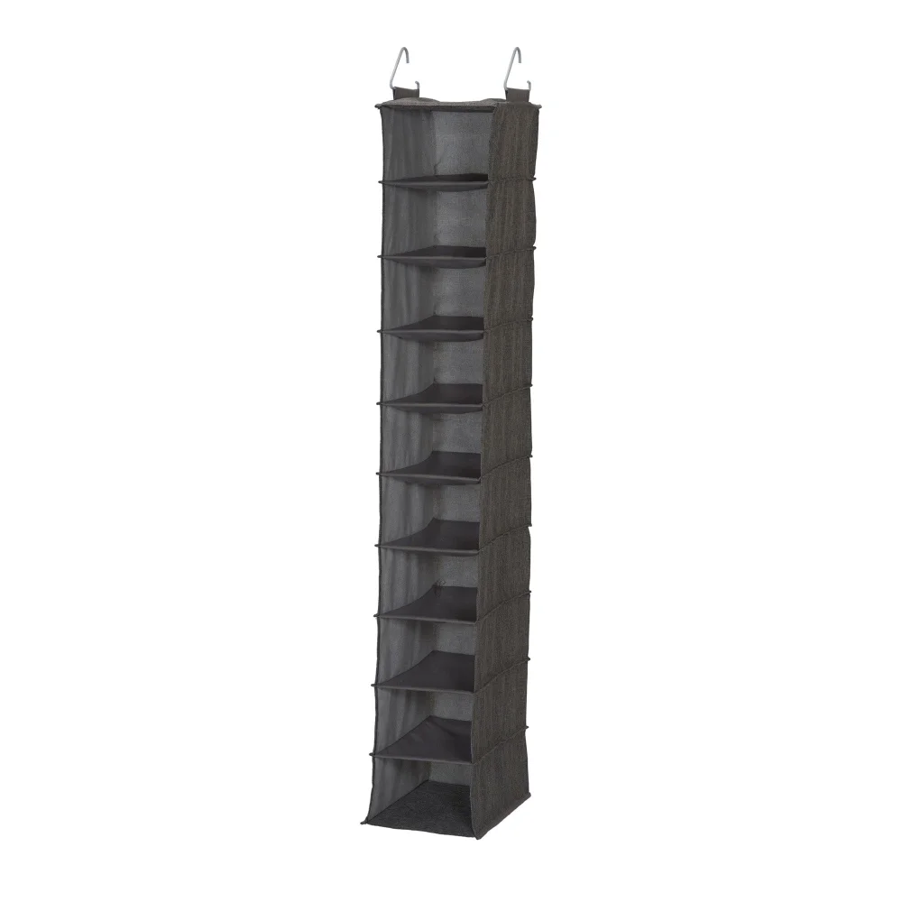 

OIMG Shoe Storage Hanging Closet Organizer, 10 Shelf, Gray