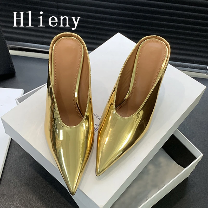 Туфли Hlieny женские на низком каблуке босоножки с острым носком и ремешком пряжкой