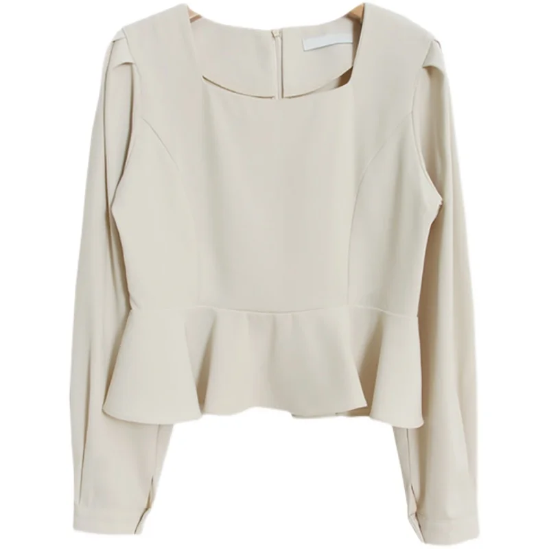 

2023 Spring/Summer Vintage Style Ruffled Top Women's Shirt Versatile Design with A Foreign Style and Aged Reducing Womens Tops