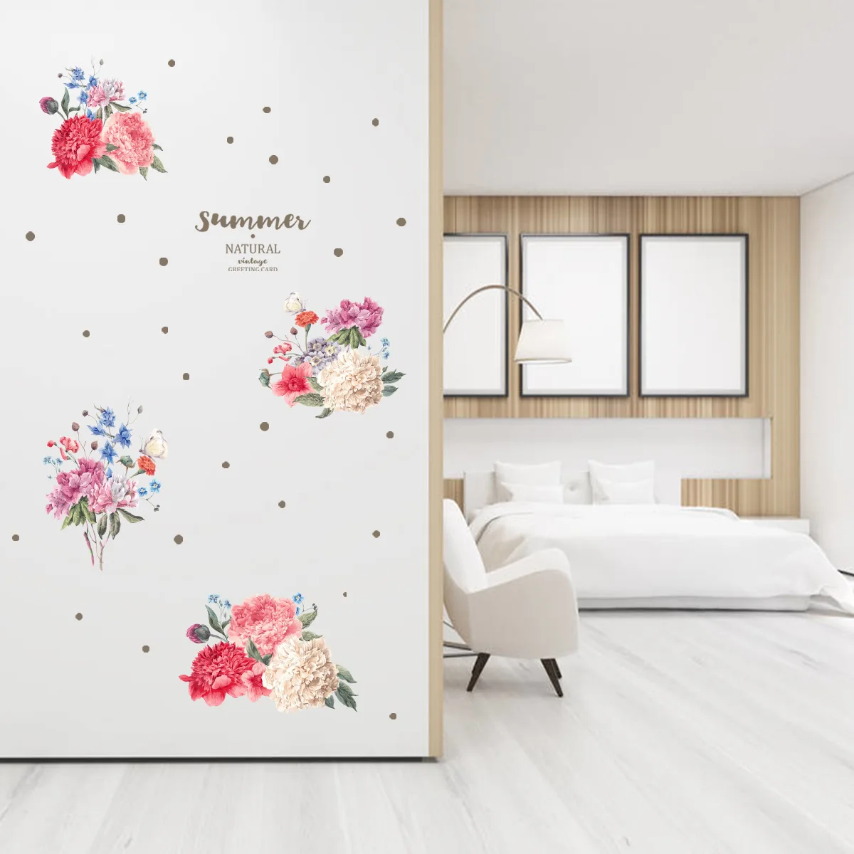

Peony Flowers Wall Stickers Decal Interior Decorative Self Adhesive Vinyl Wallpaper Home Live Room Girls Furniture PVC Design