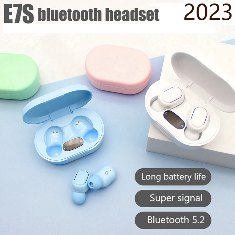 

2023 New E7S TWS Bluetooth Earphones Wireless headsets Air Fone Stereo Music earbuds Sports noise cancelling Earplugs PK E6s Y50