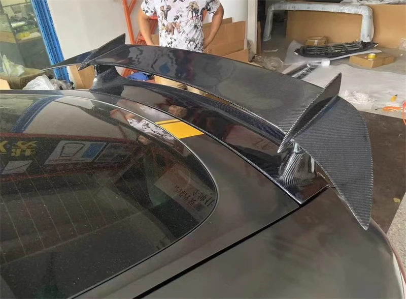 Фото Для GT43 GT50 GT53 GT63: Задний спойлер из настоящего карбона, накладка на багажник, аксессуары для тюнинга автомобиля, комплект для декоративной модификации №3