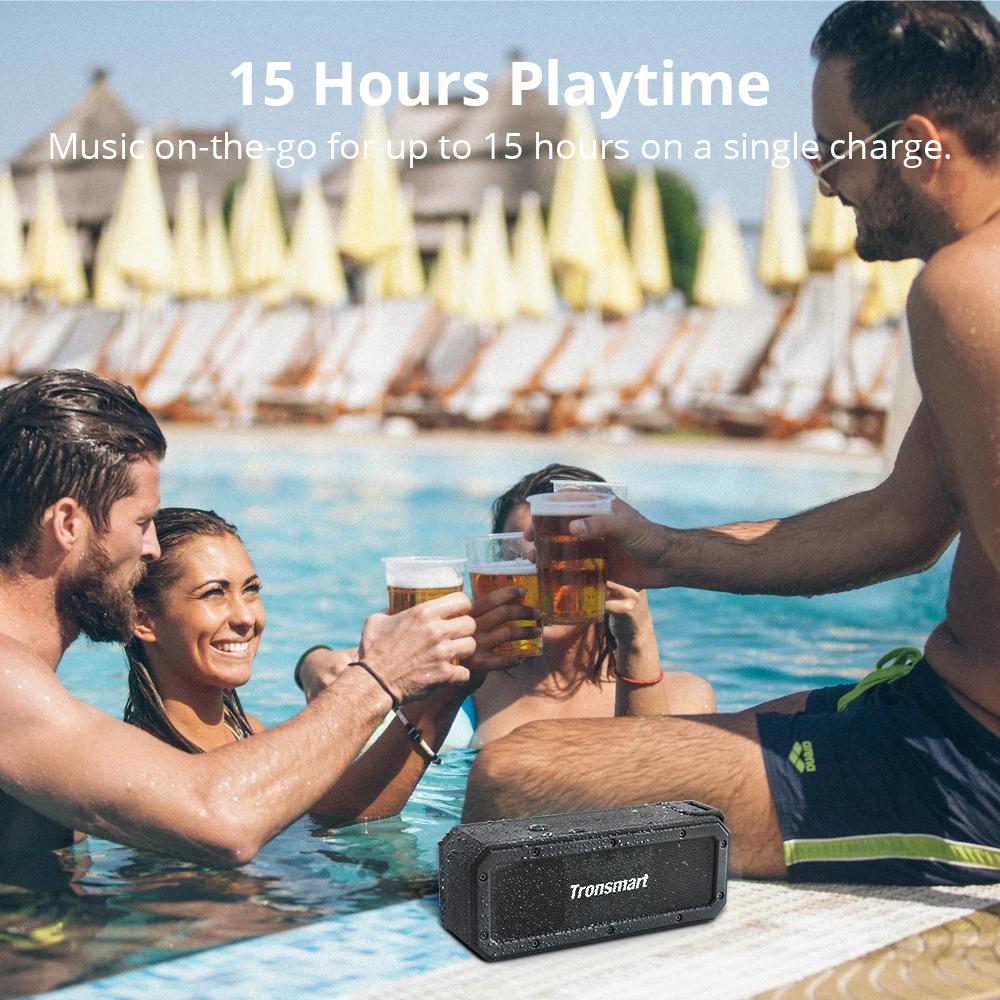 Tronsmart Element Force+ Portable Bluetooth 5.0 SoundPulse Speaker with IPX7 Waterproof,TWS,NFC,40W Max Output,Voice Assistant enlarge