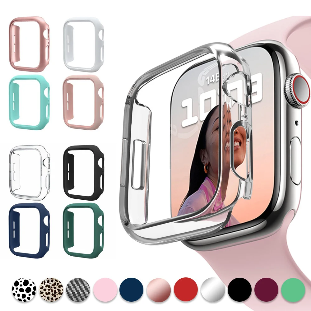 Чехол для Apple Watch Series 7 41 мм 45 защитный чехол из поликарбоната iWatch 6 5 4 3 38 42 без
