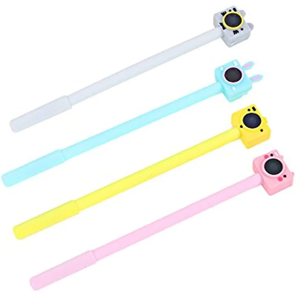 

24 Pcs Wholesale Cute Kawaii Rabbit Camera Shape Gel Ink Pens Girls Stationery Novelty Pens for Kids Stationary Gift