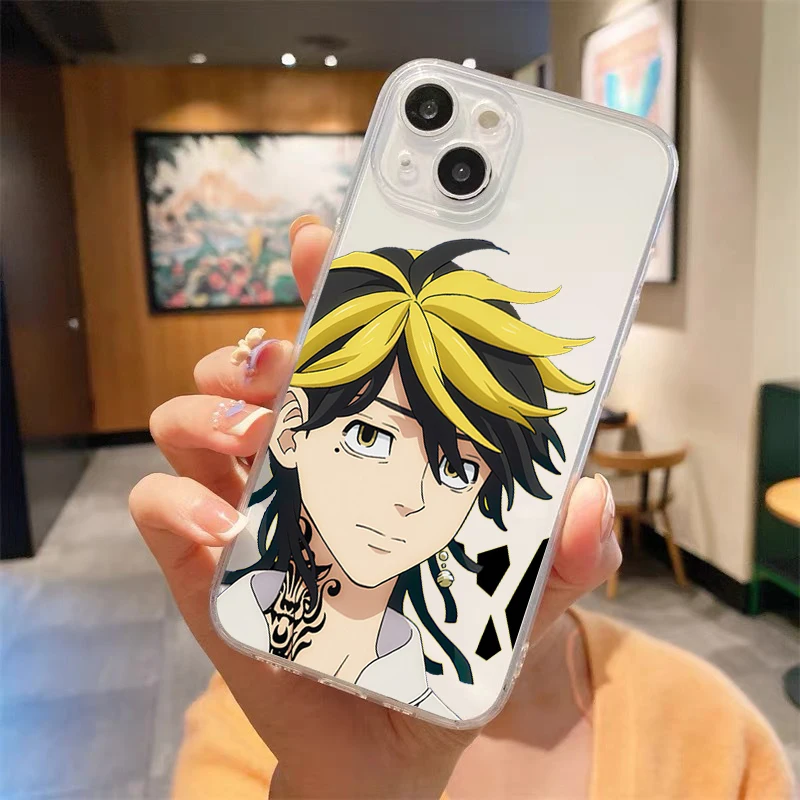 Tokyo Revengers Avengers Luxury Transparent Soft Phone Case For iPhone 14 13 12 11 Pro Max XS X XR SE3 7 8 Plus Shockproof Cover