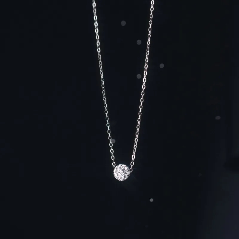 

Женское ожерелье из серебра 925 пробы, с круглым кулоном из циркония