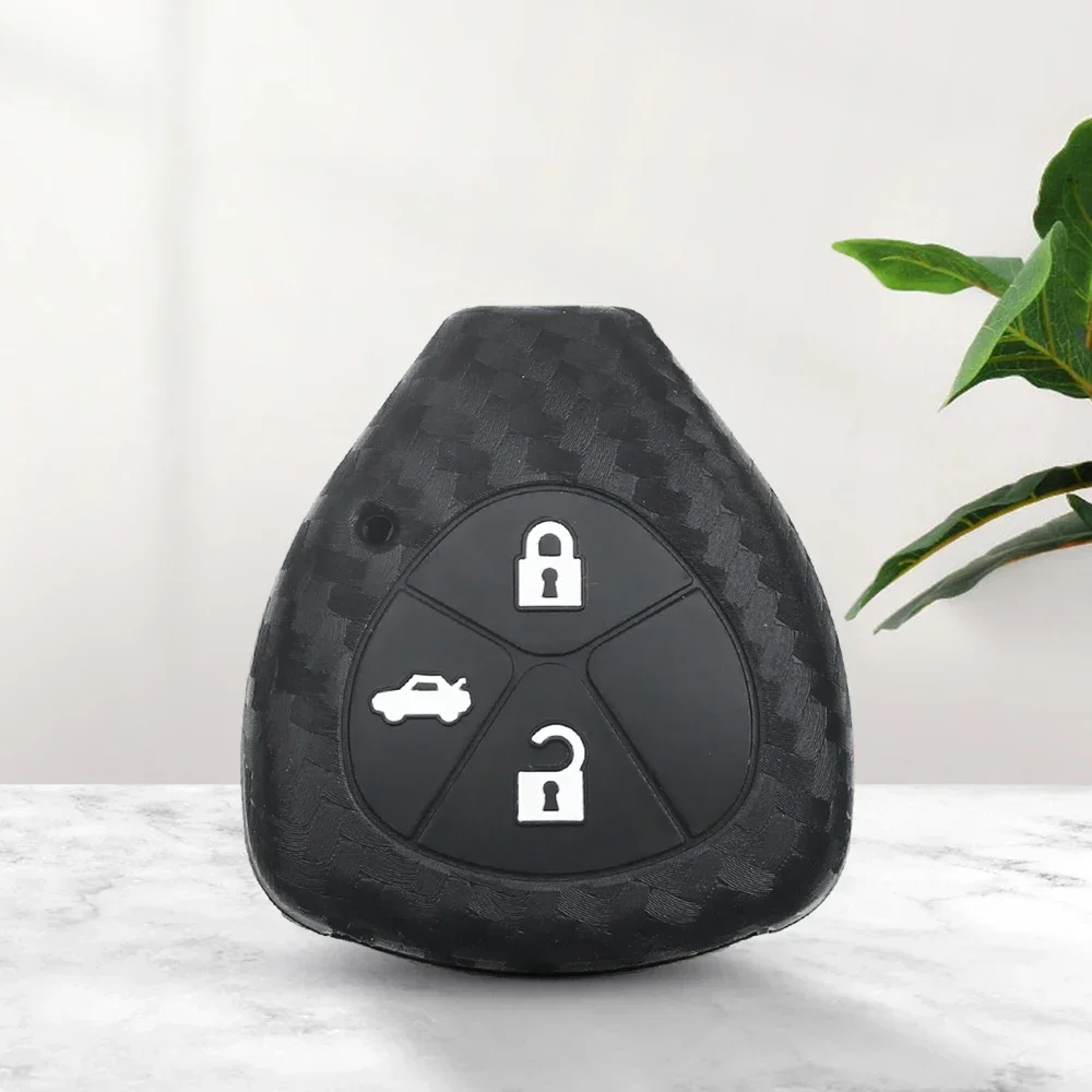 

Силиконовый чехол KEYYOU для ключа из углеродного волокна, оболочка для Toyota Yaris Tarago Camry Corolla RAV4 Crown Avalon Venza
