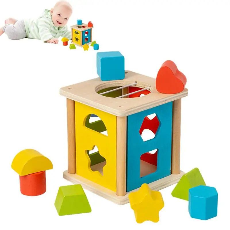 

Shape Sorter Shape Sorter Bucket 8 Building Blocks Geometry Learning Matching Sorting Gifts Didactic Classic Toys For Baby Kids