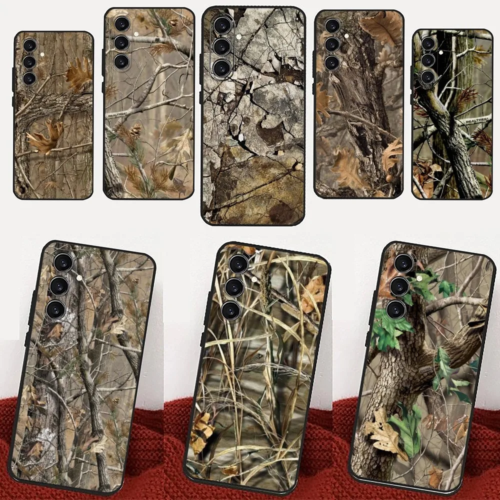 Камуфляжный охотничий чехол для телефона Samsung Galaxy A13 21s 22 31 32 52 53 71 80 91 Черный мягкий