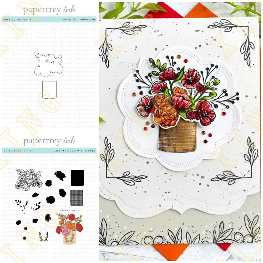 

Newest Vase Collection Metal Cutting Dies Clear Stamps Scrapbook Diary Decoration Embossing Template DIY Greeting Card Handmade